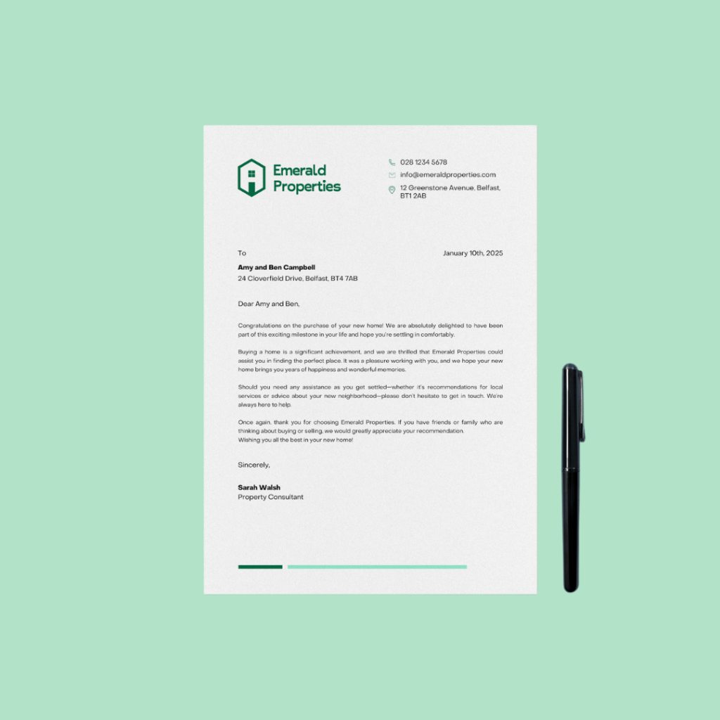 Emerald properties letterhead example